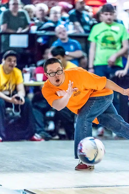 Special Olympic Colorado Athlete bowling