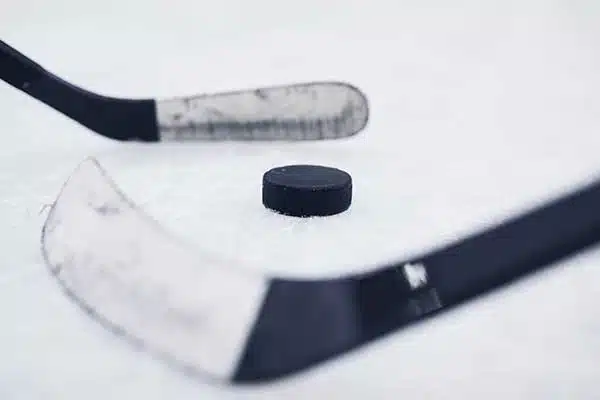 Hockey stick and puck