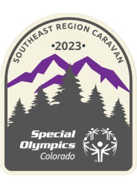 Special Olympics 2023 Southeast Region Caravan Logo with Tree's and the special olympics logo.